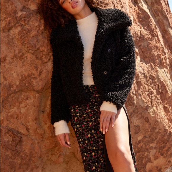 lulus black teddy jacket - Picture 2 of 4